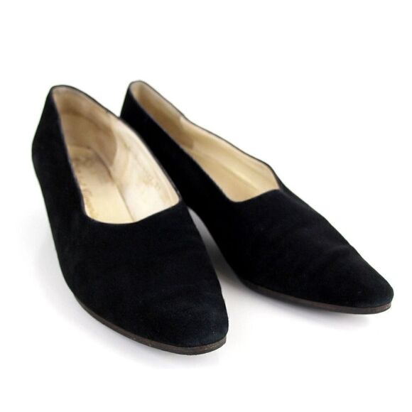 VTG Robert Clergerie FRANCE BLACK REAL LEATHER SUEDE LOW HEEL CLASSIC SHOES 5.5B - Picture 9 of 13